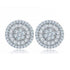 Baguette 18K White Gold Plated Round Cut Cubic Zircon Men Women Cluster Earrings