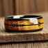 Men's 8mm Tungsten Cupid's Arrow Whiskey Barrel Wood Comfort-Fit Wedding Band