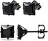 5Pair Stainless Steel Black Cubic Zircon 4/5/6/7/8mm Solitaire Men Women Earring