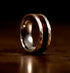 Men's 8mm Titanium Silver with Ironwood Inlay Comfort-Fit Polished Wedding Band