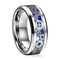 Men 8mm Tungsten Blue Carbon Fiber Steampunk Gear Inlay Comfort-Fit Wedding Ring