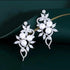 Stunning White Pearl 14K White Gold Plated Cubic Zirconia Women Earrings