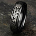 Men's 6mm Titanium Grey/Black Vintage Scrollwork Design Comfort-Fit Wedding Band