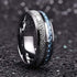 Men's 8mm Tungsten Blue Meteorite Inspired Inlay Comfort-Fit Wedding Band