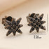 Black Eight Pointed Star Cubic Zirconia Versatile Stud Earrings For Men & Women