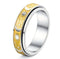 Men Women Titanium Steel Rotatable Anti-Anxiety Gold Silver Sun Moon Retro Band