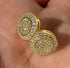 Exquisite Paved 18K Gold Plated Cubic Zirconia Cluster Men Women Stud Earrings