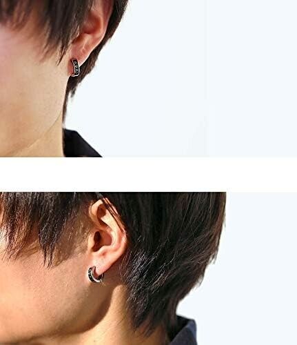 316L Surgical Steel Roman Numerals Clip-On Non-piercing Men Women Hoop Earrings