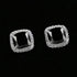 14K Gold Plated Cushion Cut Square Black Onyx Cubic Zirconia Men Women Earrings