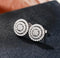 Paved 18K White Gold Plated Cubic Zirconia Round Halo Cluster Men Women Earrings
