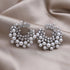 Stunning White Pearl Round 18K White Gold-Plated Cubic Zirconia Women Earrings