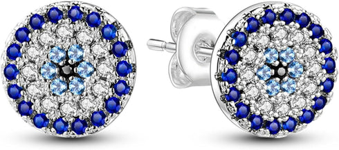 Exquisite Micro Pave 925 Sterling Silver Cubic Zirconia Statement Stud Earrings