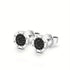Octagon Micro Pave 14K White Gold Plated Cubic Zirconia Men's Stud Earrings