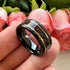 Men's 8mm Tungsten Dinosaur Bone & Meteorite Hammered Comfort-Fit Wedding Band
