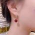 Stunning Red Pearl Drop 14K Gold-Plated Cubic Zirconia Women Earrings