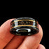 Men's 8mm Tungsten Dinosaur Bone & Meteorite Hammered Comfort-Fit Wedding Band