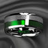 Men's 8mm Titanium Green Marble/Blue Galaxy & Meteorite Comfort-Fit Wedding Band