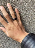 Men's 8mm Tungsten Ring Red Black Carbon Fiber Inlay Comfort-Fit Wedding Band