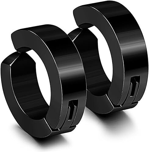 316L Surgical Steel Clip On Men Women Hypoallergenic Non-piercing Hoop Earrings