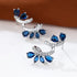 Stunning Cubic Zirconia Blue Sapphire 14K White Gold Plated Earrings for Women