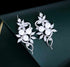Stunning White Pearl 14K White Gold Plated Cubic Zirconia Women Earrings