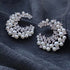 Stunning White Pearl Round 18K White Gold-Plated Cubic Zirconia Women Earrings