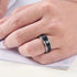 Brushed Black Silver Groove CZ Comfort-Fit 8mm Tungsten Wedding Band