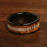 Men's 8mm Tungsten Deer Antler Whiskey Barrel Wood Inlay Engagement Wedding Band