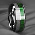 Men's 8mm Titanium Green Marble/Blue Galaxy & Meteorite Comfort-Fit Wedding Band