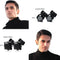 2 Pairs Titanium Steel Black Square CZ & Round CZ Stud Earrings For Men Women