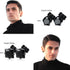 2 Pairs Titanium Steel Black Square CZ & Round CZ Stud Earrings For Men Women