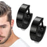 2pcs Titanium Steel Classic Hypoallergenic Men & Women Huggie Hoop Earrings
