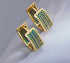 Elegant Micro Pave 14K Gold Plated Green Blue Cubic Zirconia Women Hoop Earrings
