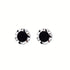 Round Black Silver Agate Stud Men & Women Trendy Retro Earrings