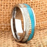 Men's 8mm Tungsten Cupid's Arrow Turquoise & Meteorite Inspired Wedding Band