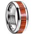 Men's 8mm Tungsten Ring Koa Wood Inlay Comfort-Fit Engagement Wedding Band