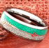 Men's 8mm Tungsten Cupid's Arrow Turquoise & Meteorite Inspired Wedding Band