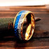 Men's 8mm Tungsten Cupid's Arrow Meteorite Inspired & Blue Lasurite Inlay Band