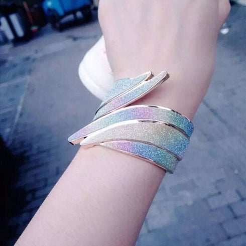 Sparkling Multi-Color Angel Wings Bracelet Punk Wristband Trendy Women Bracelet