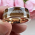 Men's 8mm Tungsten Deer Antler Whiskey Barrel Wood Inlay Engagement Wedding Band