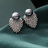 Sparkling Gray Pearl Women Delicate Stud Earrings Anniversary & Valentine's Gift