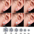6Pair Surgical Steel Cubic Zircon 3/4/5/6/7/8mm Solitaire Men Women Stud Earring