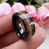 Men's 8mm Tungsten Deer Antler Whiskey Barrel Wood Inlay Engagement Wedding Band
