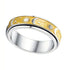 Men Women Titanium Steel Rotatable Anti-Anxiety Gold Silver Sun Moon Retro Band