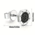 Octagon Micro Pave 14K White Gold Plated Cubic Zirconia Men's Stud Earrings