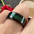 Beveled Edge Comfort-Fit Green Celtic Dragon 8mm Tungsten Wedding Band
