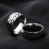 Men 8mm Titanium Motorcycle Tire Tread Pattern & Anodized Inlays Non-Fading Band