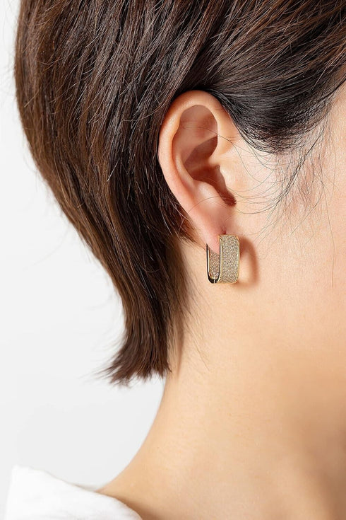 Exquisite Micro Pave 18K Gold Plated Cubic Zirconia Huggie Women Earrings