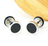 2 Pairs Of 316L Surgical Steel Punk Black & Silver Men Women Barbell Earrings
