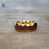 Men's 8mm Tungsten Yellow Gold Hawaii Koa Wood Comfort-Fit Polished Wedding Band